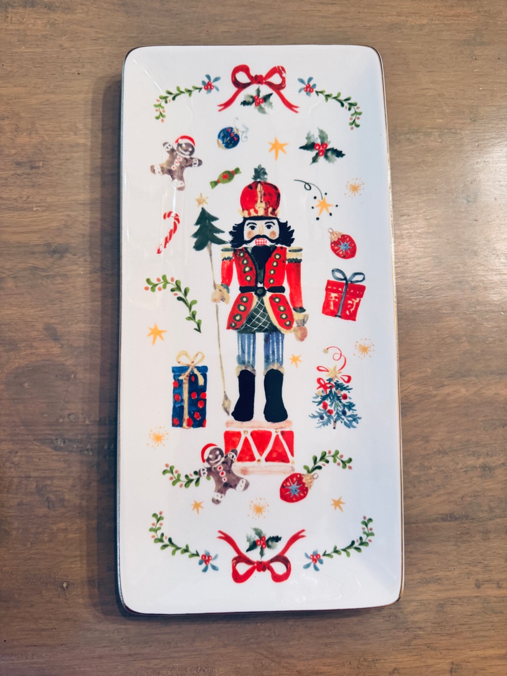 Nutcracker Holiday Serving Tray - Red, Blue, Green